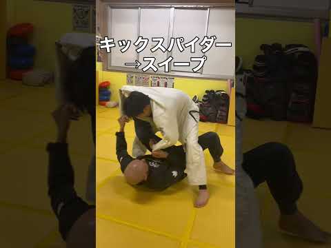キックスパイダー→スイープ　Kick Spider Guard → Sweep