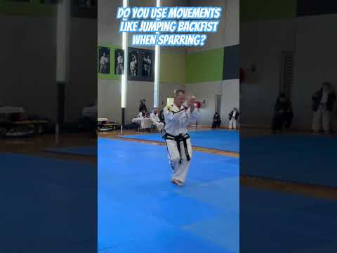 Jumping backfist while sparring, do you use it? #fitness #goals #itftaekwondo #martialarts