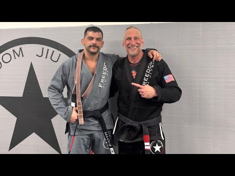 Makis receives his Black Belt in Jiu Jitsu.  #freedomjiujitsu #blackbelt