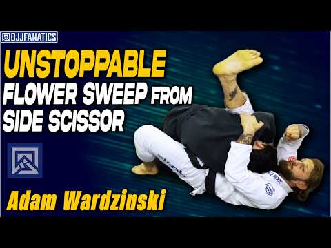 How to do the Flower Sweep From Side Scissor in Jiu Jitsu by Adam Wardzinski