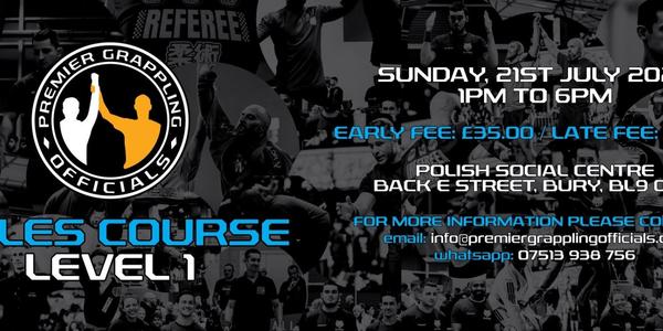Premier Grappling Officials - Rules Course (Level 1) - North West