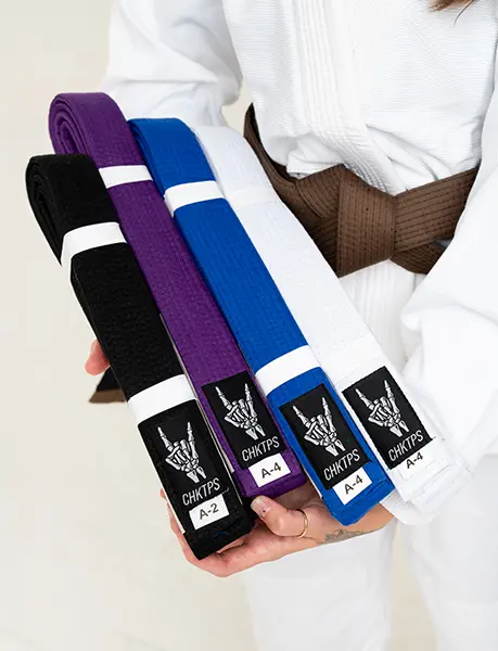 CHOKES’n’BONES / BJJ pásek – Bílý, Modrý, Fialový, Hnědý, Černý