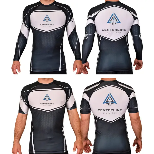 Centerline Jiu-Jitsu Academy Rash Guards Black/White #8156 A