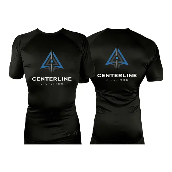 Centerline Jiu-Jitsu All Black Rash Guards Short Sleeves #8156 A