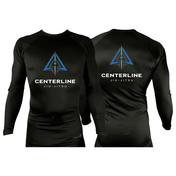 Centerline Jiu-Jitsu All Black Rash Guards Long Sleeves #8156 A