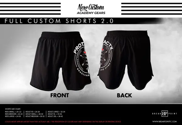 Protactx BJJ Full Custom Shorts 2.0 #1748 C