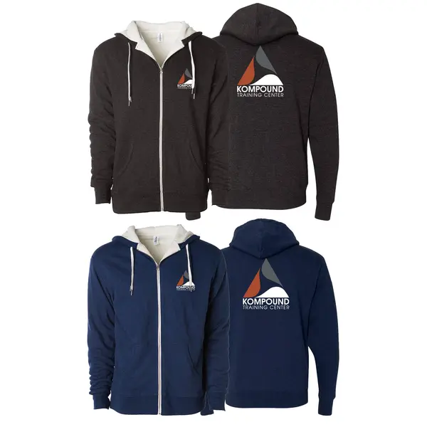 Kompound Training Center Sherpa Lined Zip-Up Hoodie #1749 A