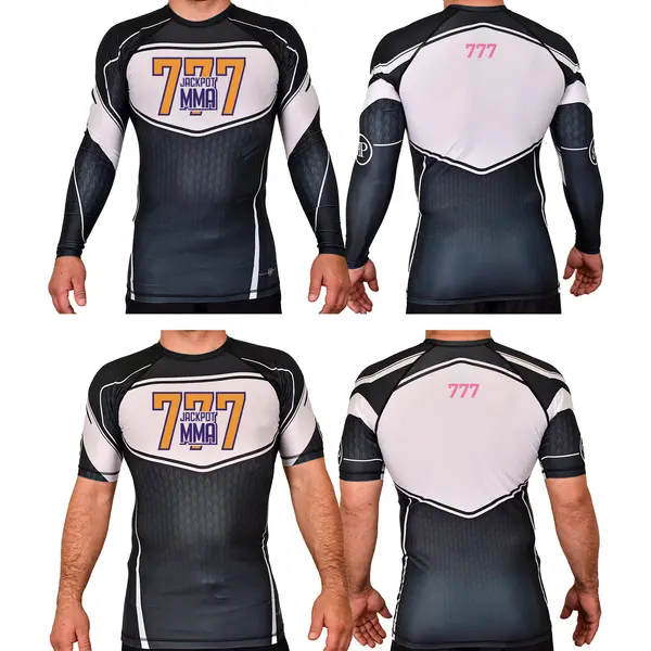 Jackpot MMa Academy Rash Guards Black/White #8180 C