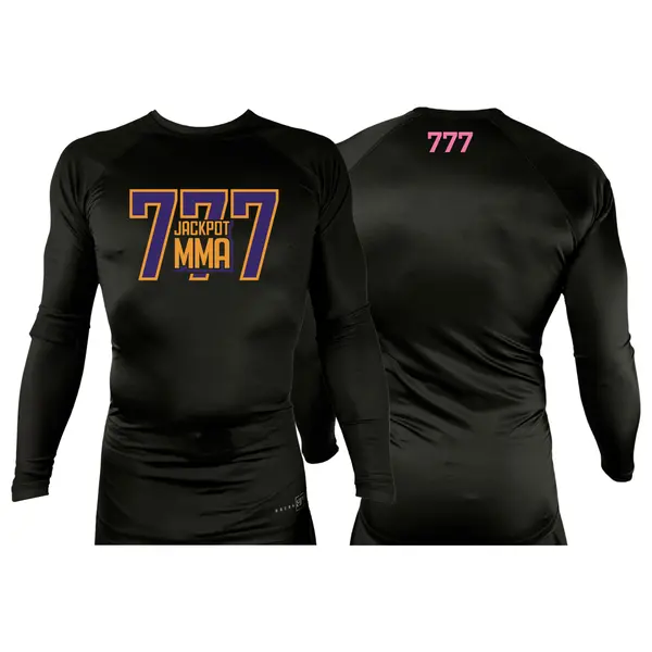 Jackpot MMa All Black Rash Guards Long Sleeves #8180 B