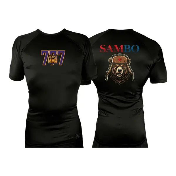 Jackpot MMa All Black Rash Guards Short Sleeves #8180 A