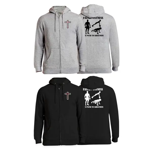 Faith and Fitness Zip-Up Hoodies #1750 A