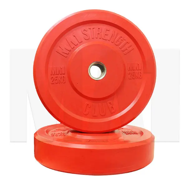 MA1 Club Bumper Plates Colored 25kg Red (Pair)