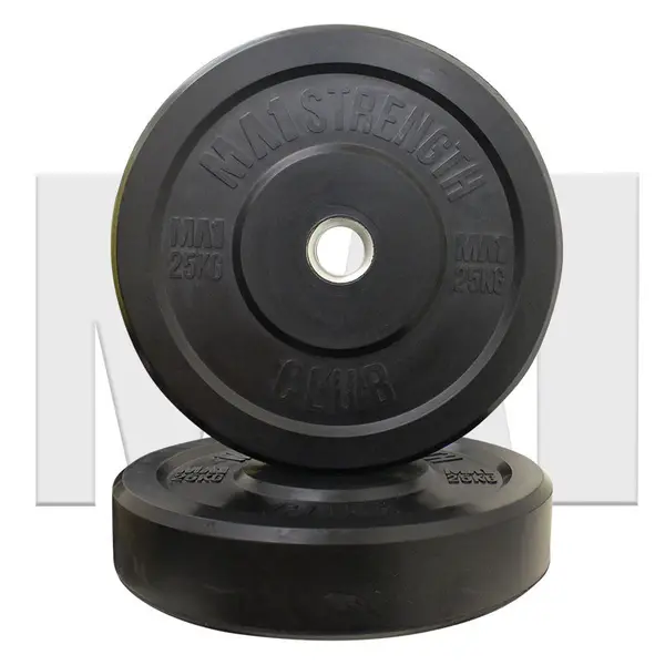 MA1 Club Bumper Plates Black 25kg (Pair)