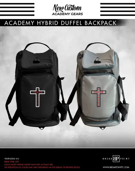 Faith and Fitness Hybrid Duffel Backpack #1750 A