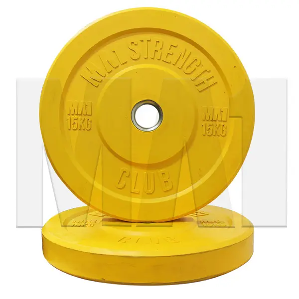 MA1 Club Bumper Plates Colored 15kg Yellow (Pair)