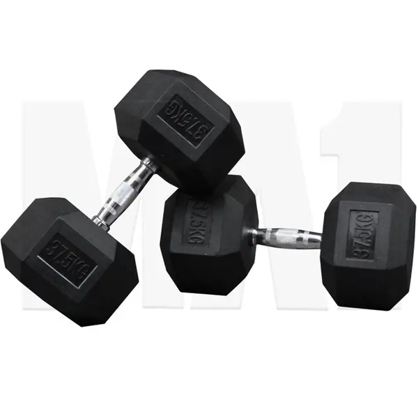 MA1 Rubber Hex Dumbbells - 37.5kg (Pair)