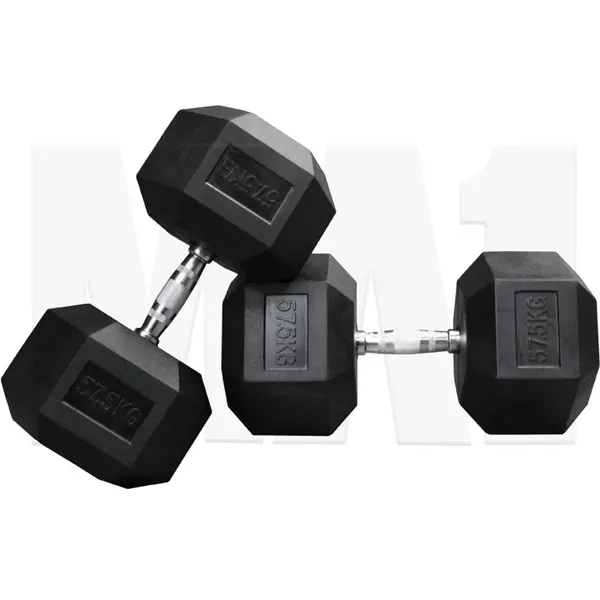 MA1 Rubber Hex Dumbbells - 57.5kg (Pair)