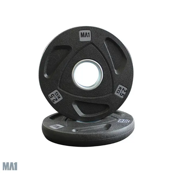 MA1 Olympic Rubber Coated Tri Hole Weight Plate 2.5kg (Pair)