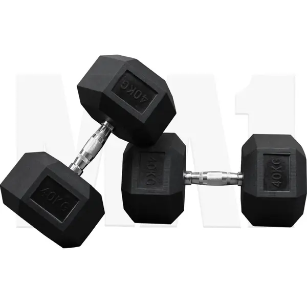 MA1 Rubber Hex Dumbbells - 40kg (Pair)