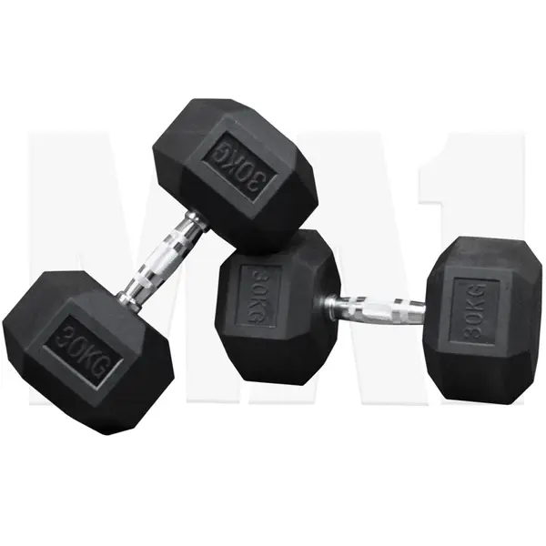 MA1 Rubber Hex Dumbbells - 30kg (Pair)