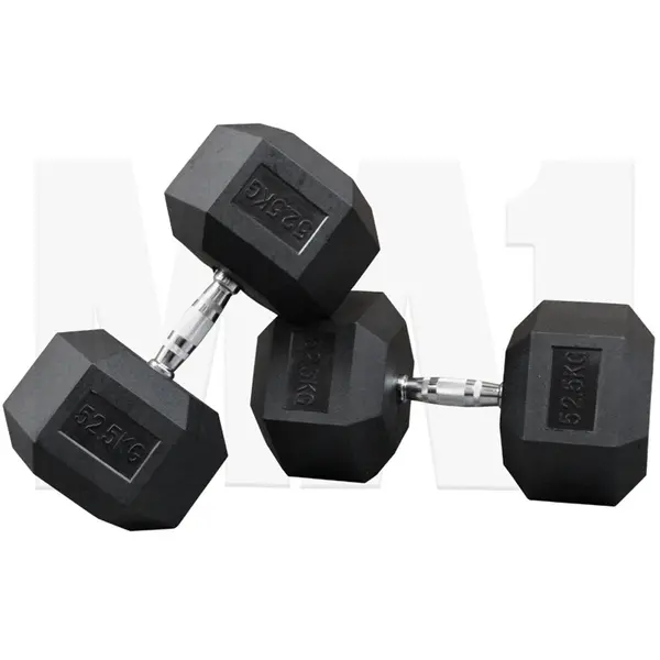 MA1 Rubber Hex Dumbbells - 52.5kg (Pair)
