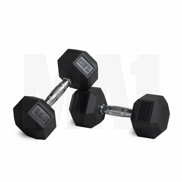MA1 Rubber Hex Dumbbells - 15kg (Pair)
