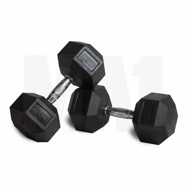 MA1 Rubber Hex Dumbbells - 22.5kg (Pair)
