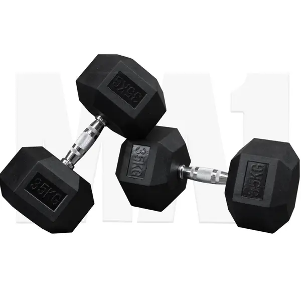 MA1 Rubber Hex Dumbbells - 35kg (Pair)