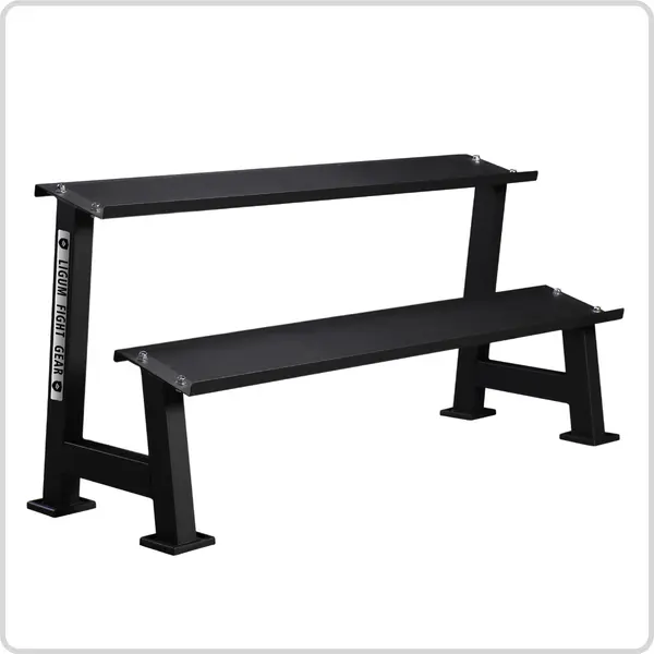 Commercial 2-Tier Kettlebell Dumbbell Rack – Steel Weight Storage Organizer