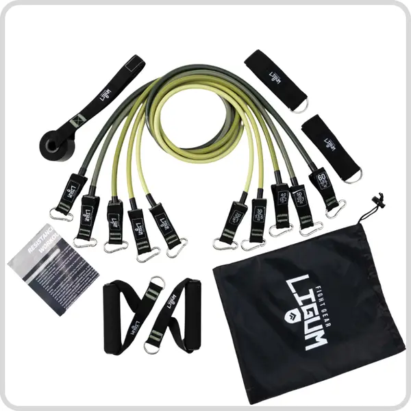 100% Latex Resistance Rope Band Kit (11-Piece) - Olive Green