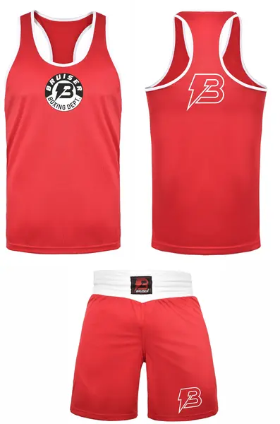 Conjunto de Boxeo Amateur Bruiser “DELUX” – ROJO
