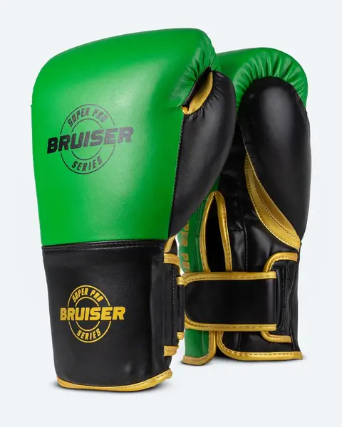 GUANTES DE BOXEO "SUPER PRO SERIES" P.PIEL VERDE