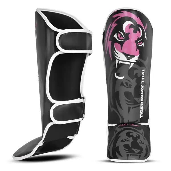 Espinilleras / Tobilleras TMT “Phuket Edition” Kids Polipiel Negro/Rosa