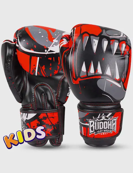 Guantes Infantiles Buddha Jaws Negro Rojo