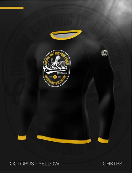 OCTOPUS / Rashguard s dlouhým rukávem – Žlutý