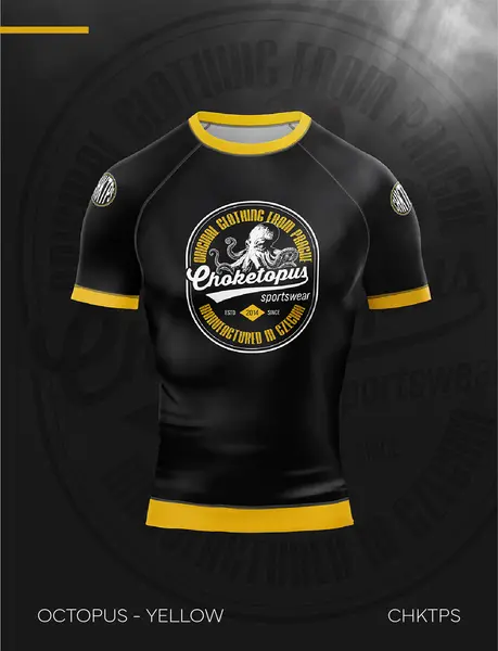 OCTOPUS / Rashguard s krátkým rukávem – Žlutý
