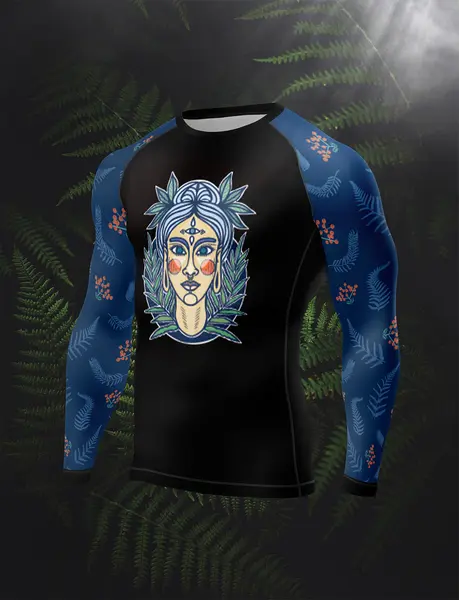 DÍVKA Z KAPRADÍ / Rashguard s dlouhým rukávem – Černý