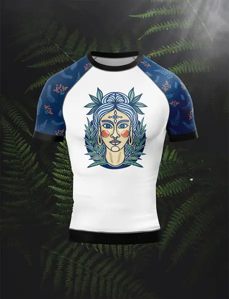 DÍVKA Z KAPRADÍ / Rashguard s krátkým rukávem – Bílý