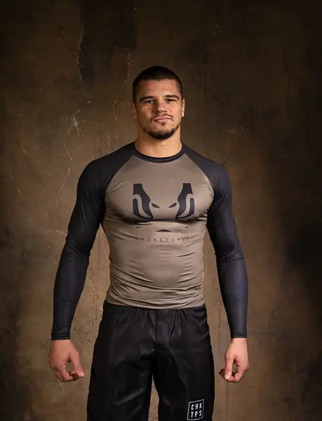 CUSTOM / Pánský rashguard s dlouhým rukávem – Khaki