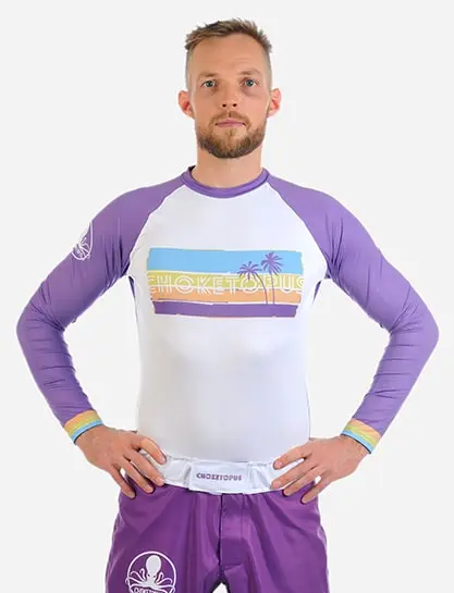 RETRO / Pánský rashguard s dlouhým rukávem – Fialový