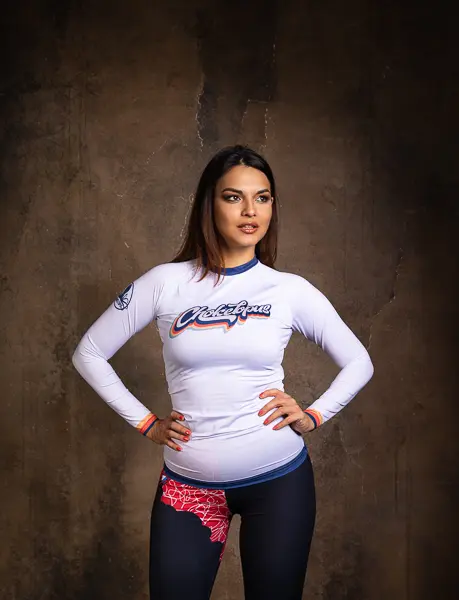 RETRO / Dámský rashguard s dlouhým rukávem – Bílý
