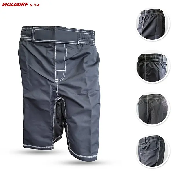 SATIN MMA SHORTS IN BLACK