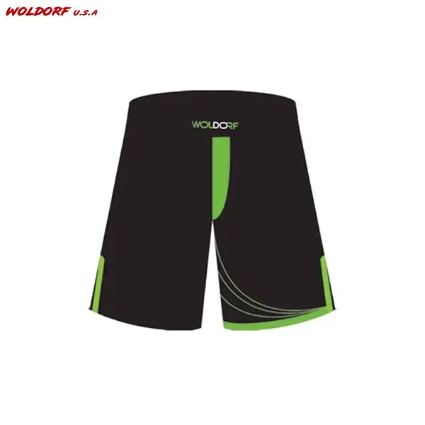 MMA BOARD SHORTS IN BLACK/GREEN