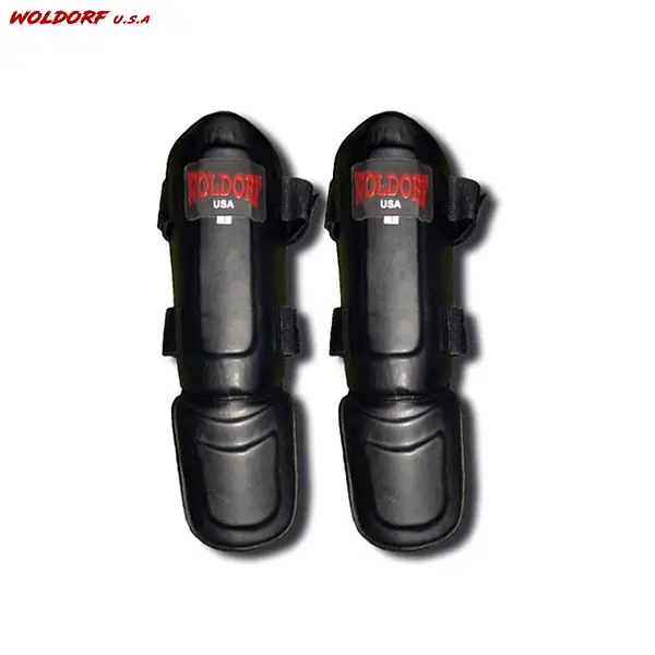 sparring shinguard with step in highy density leather