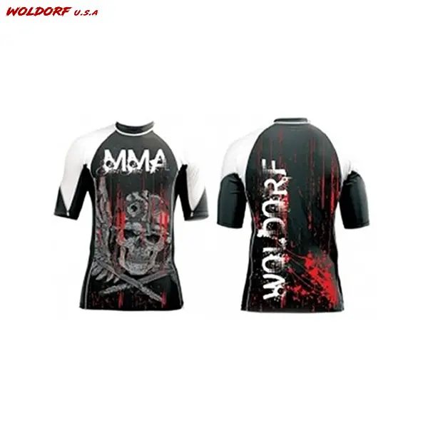 Sublimation Rash Guard in White Army Skull Design