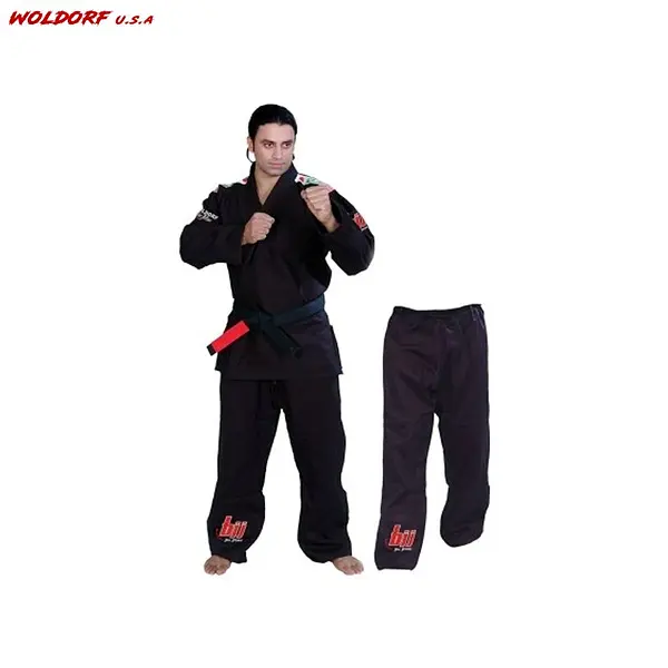 Woldorf USA Single Weave jiu jitsu student Uniform BLACK