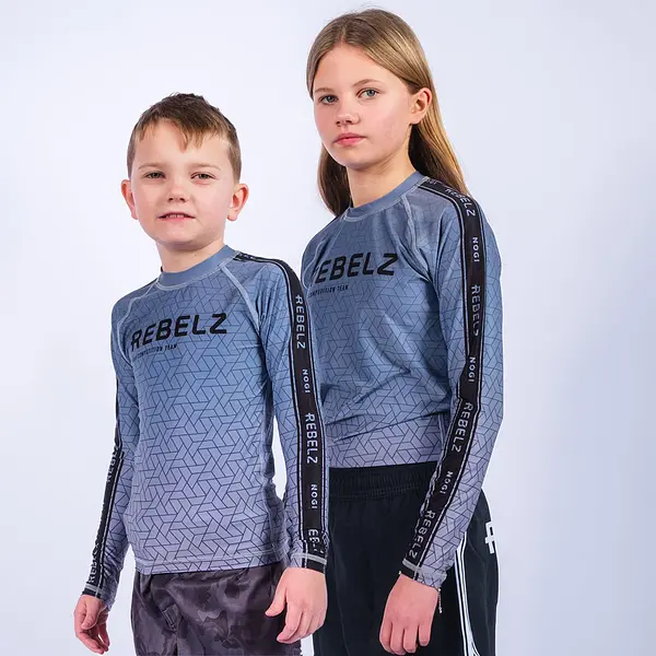 Rebelz Rashguard Kids Ranked grey