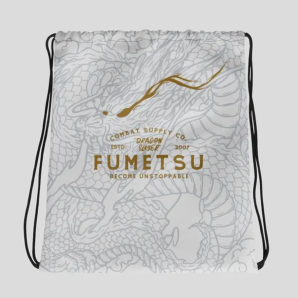 Dragon Slayer Drawstring Bag White