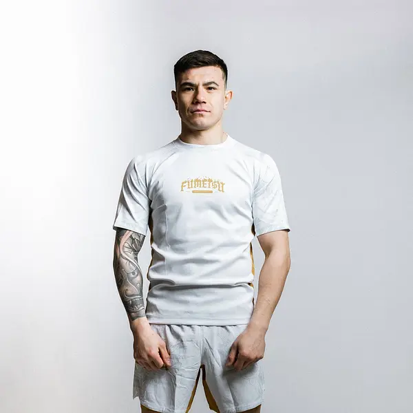 Oni Short Sleeve Rash Guard White/Gold/Grey