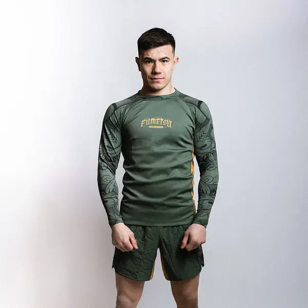 Oni Long Sleeve Rash Guard Khaki/Gold/Black